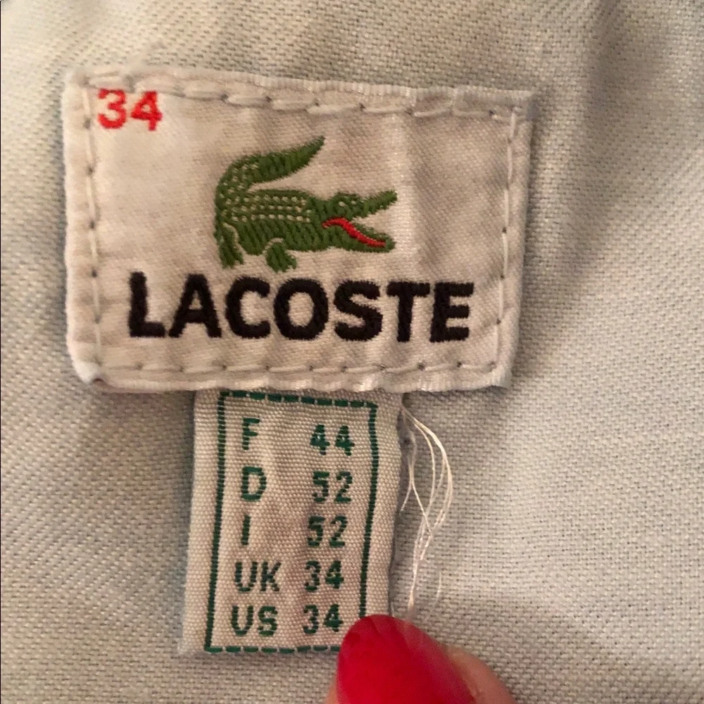 LACOSTE MENS STRAIGHT LEG JEANS • LIGHT WASH • 34” x 30”